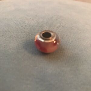 Pandora Compatible Pink Glass European Charm Bead